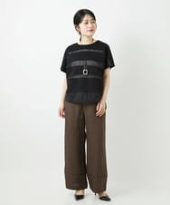 PHKGD38180 GEORGES RECH(小さいサイズ)(メゾン ドゥ サンク) [接触冷感]ドライコットンシアーボーダーカットソー ホワイト