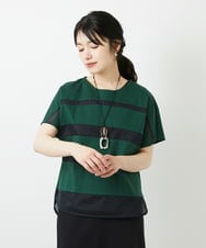 PHKGD38180 GEORGES RECH(小さいサイズ)(メゾン ドゥ サンク) [接触冷感]ドライコットンシアーボーダーカットソー ホワイト