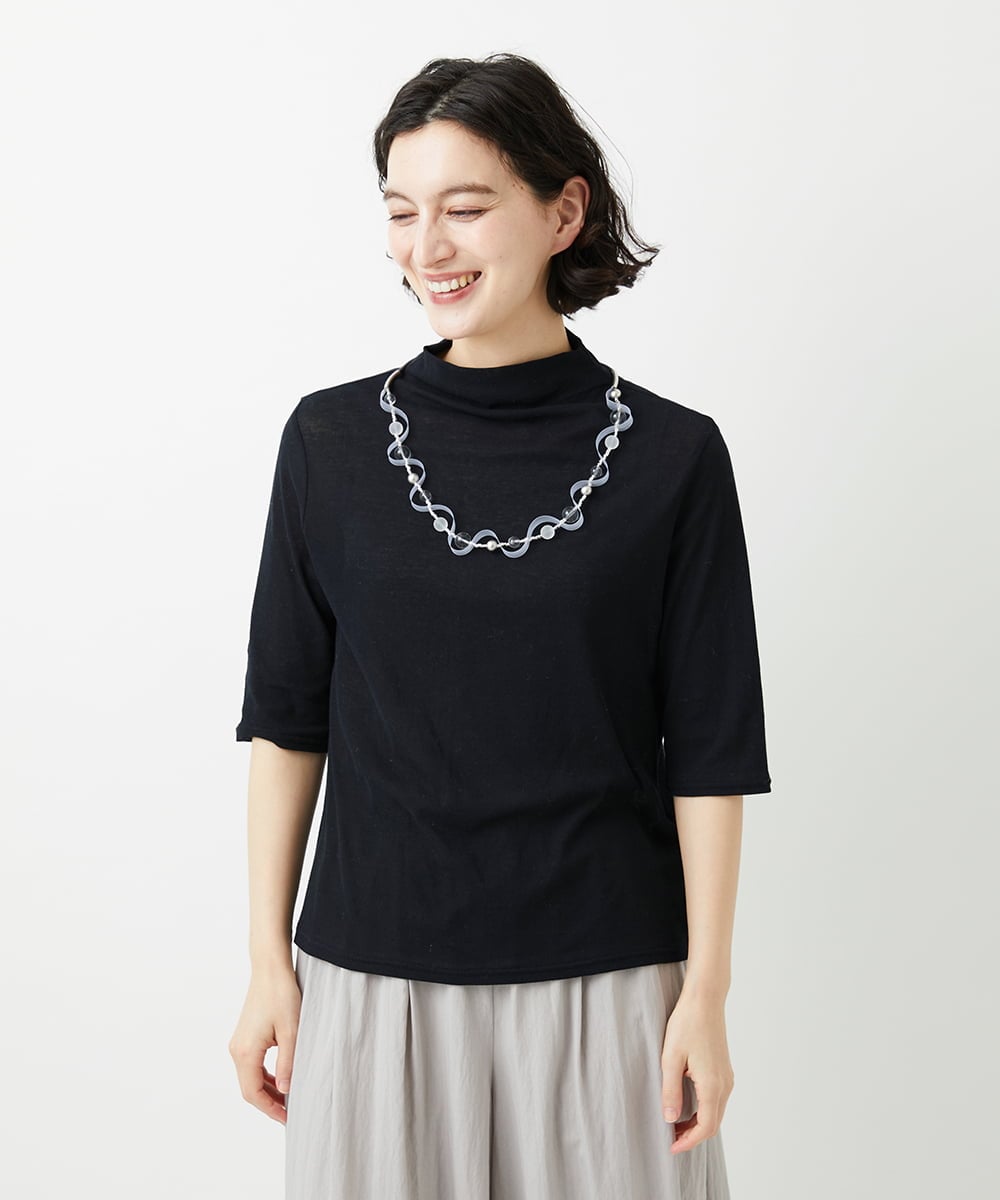 PHKGD49130 GEORGES RECH(小さいサイズ)(メゾン ドゥ サンク)  [日本製]ボトルネックセミシアーカットソー アイボリー