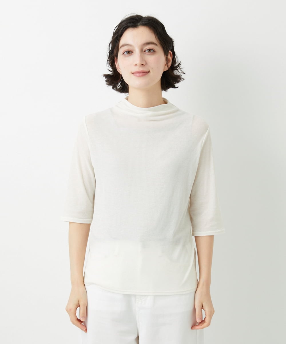 PHKGD49130 GEORGES RECH(小さいサイズ)(メゾン ドゥ サンク)  [日本製]ボトルネックセミシアーカットソー アイボリー