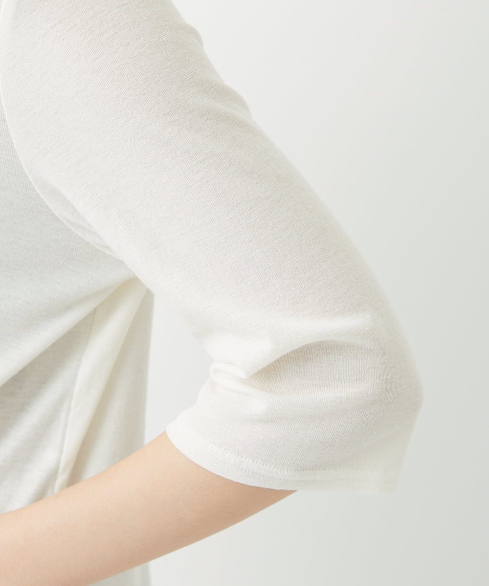 PHKGD49130 GEORGES RECH(小さいサイズ)(メゾン ドゥ サンク)  [日本製]ボトルネックセミシアーカットソー アイボリー