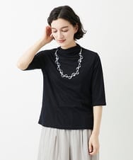 PHKGD49130 GEORGES RECH(小さいサイズ)(メゾン ドゥ サンク)  [日本製]ボトルネックセミシアーカットソー ブラック