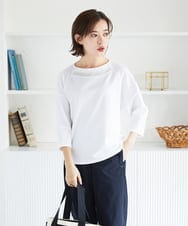 PHKGE41230 GEORGES RECH(小さいサイズ)(メゾン ドゥ サンク)  [セットアップ対応]ドルマンスリーブシアーポンチカットソー ホワイト