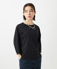 PHKGE41230 GEORGES RECH(小さいサイズ)(メゾン ドゥ サンク)  [セットアップ対応]ドルマンスリーブシアーポンチカットソー ブラック