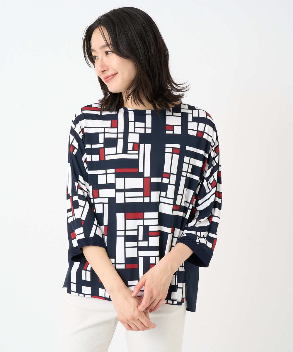 PHKGE42360 GEORGES RECH(小さいサイズ)(メゾン ドゥ サンク) トリコロールドルマンスリーブカットソー レッド系