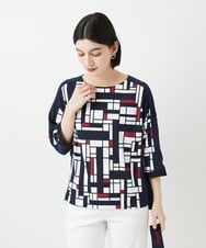 PHKGE42360 GEORGES RECH(小さいサイズ)(メゾン ドゥ サンク) トリコロールドルマンスリーブカットソー レッド系