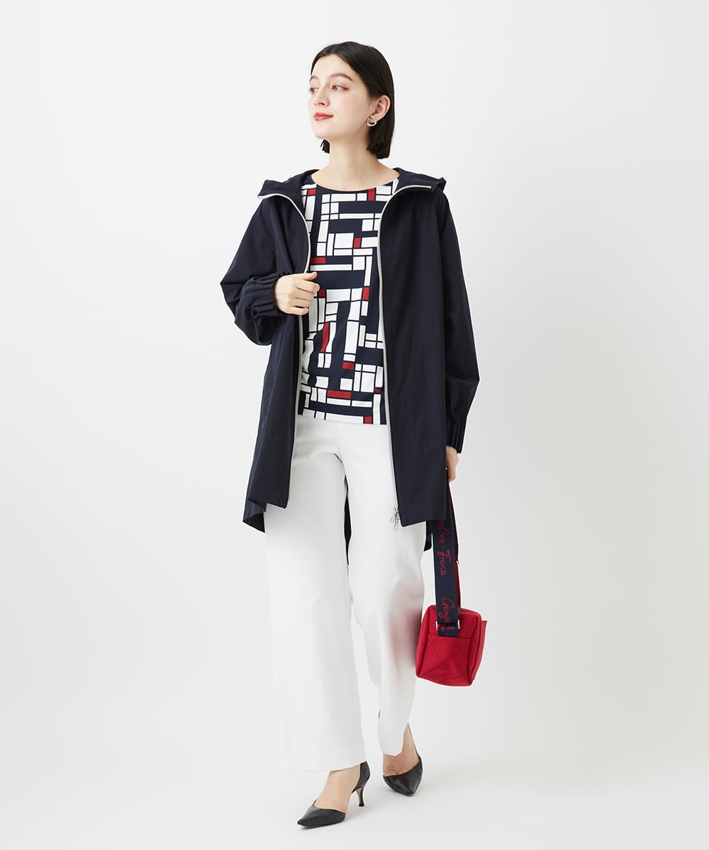 PHKGE42360 GEORGES RECH(小さいサイズ)(メゾン ドゥ サンク) トリコロールドルマンスリーブカットソー レッド系