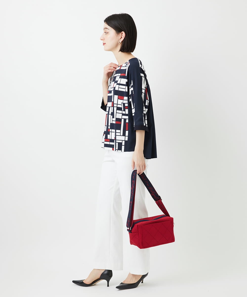 PHKGE42360 GEORGES RECH(小さいサイズ)(メゾン ドゥ サンク) トリコロールドルマンスリーブカットソー レッド系