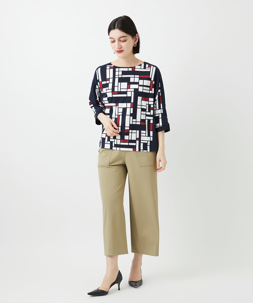 PHKGE42360 GEORGES RECH(小さいサイズ)(メゾン ドゥ サンク) トリコロールドルマンスリーブカットソー レッド系