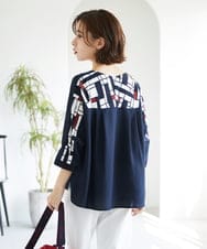 PHKGE42360 GEORGES RECH(小さいサイズ)(メゾン ドゥ サンク) トリコロールドルマンスリーブカットソー レッド系