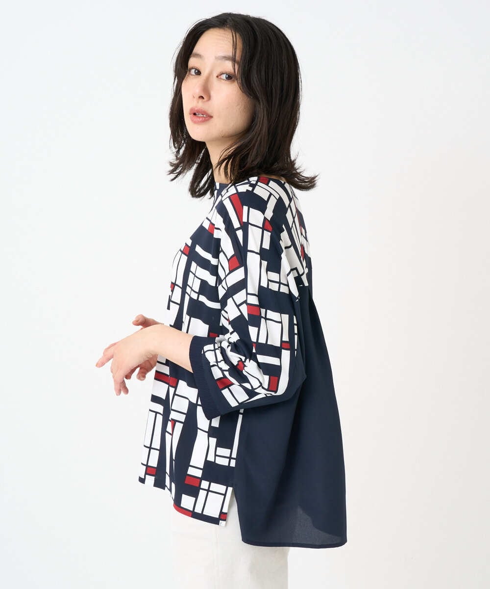 PHKGE42360 GEORGES RECH(小さいサイズ)(メゾン ドゥ サンク) トリコロールドルマンスリーブカットソー レッド系