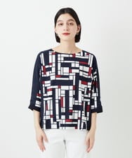 PHKGE42360 GEORGES RECH(小さいサイズ)(メゾン ドゥ サンク) トリコロールドルマンスリーブカットソー レッド系