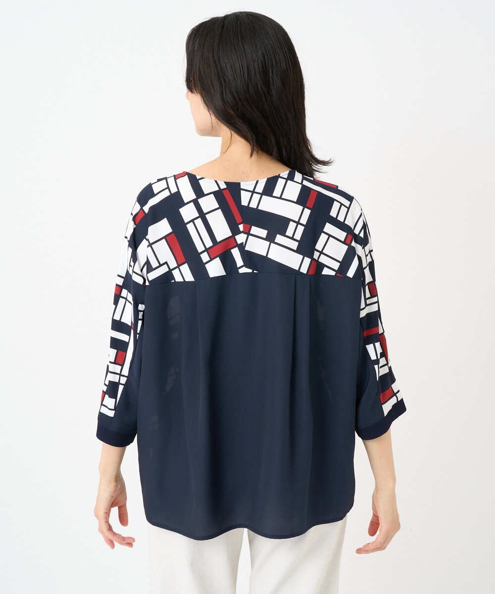 PHKGE42360 GEORGES RECH(小さいサイズ)(メゾン ドゥ サンク) トリコロールドルマンスリーブカットソー レッド系