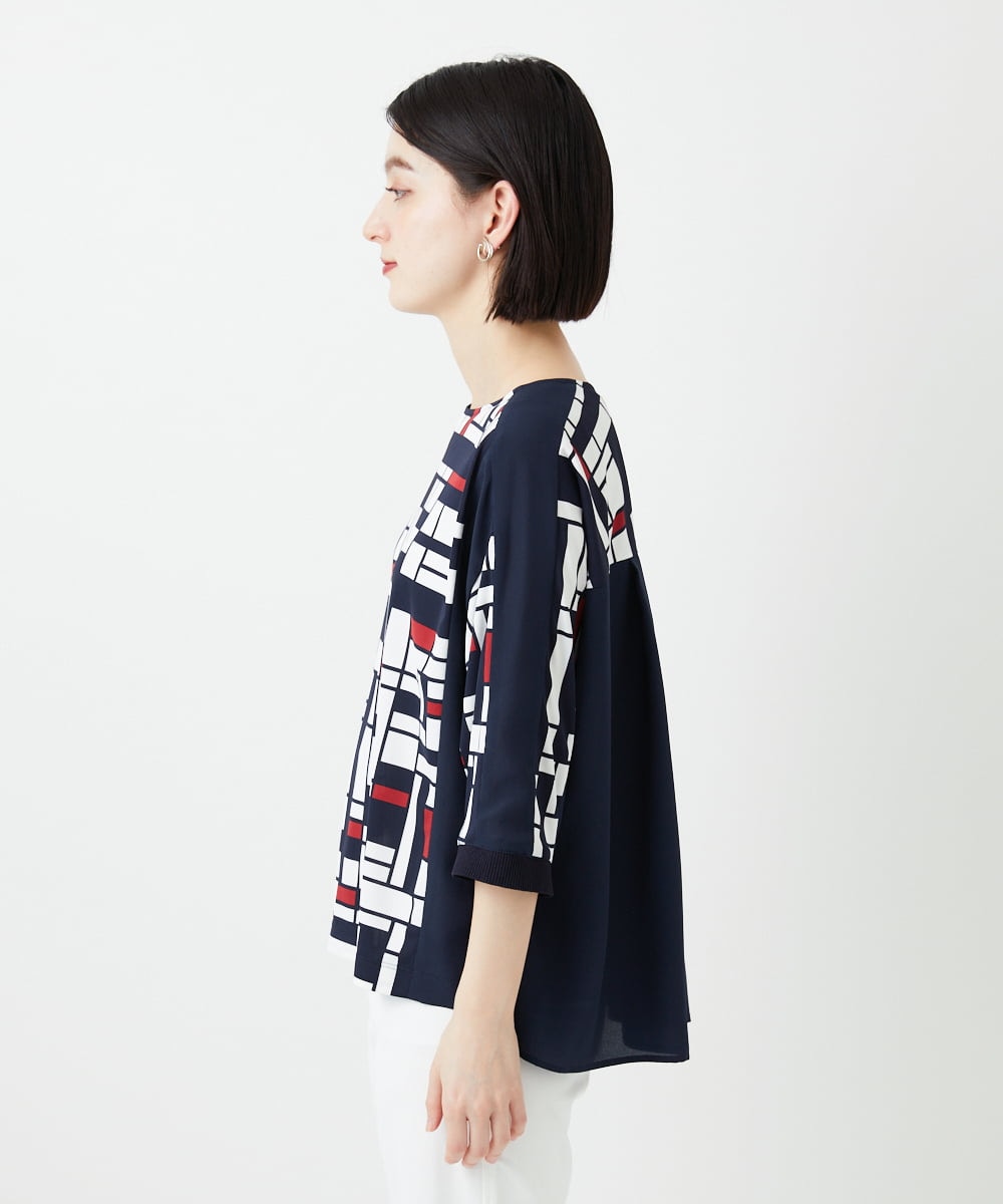 PHKGE42360 GEORGES RECH(小さいサイズ)(メゾン ドゥ サンク) トリコロールドルマンスリーブカットソー レッド系