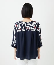 PHKGE42360 GEORGES RECH(小さいサイズ)(メゾン ドゥ サンク) トリコロールドルマンスリーブカットソー レッド系