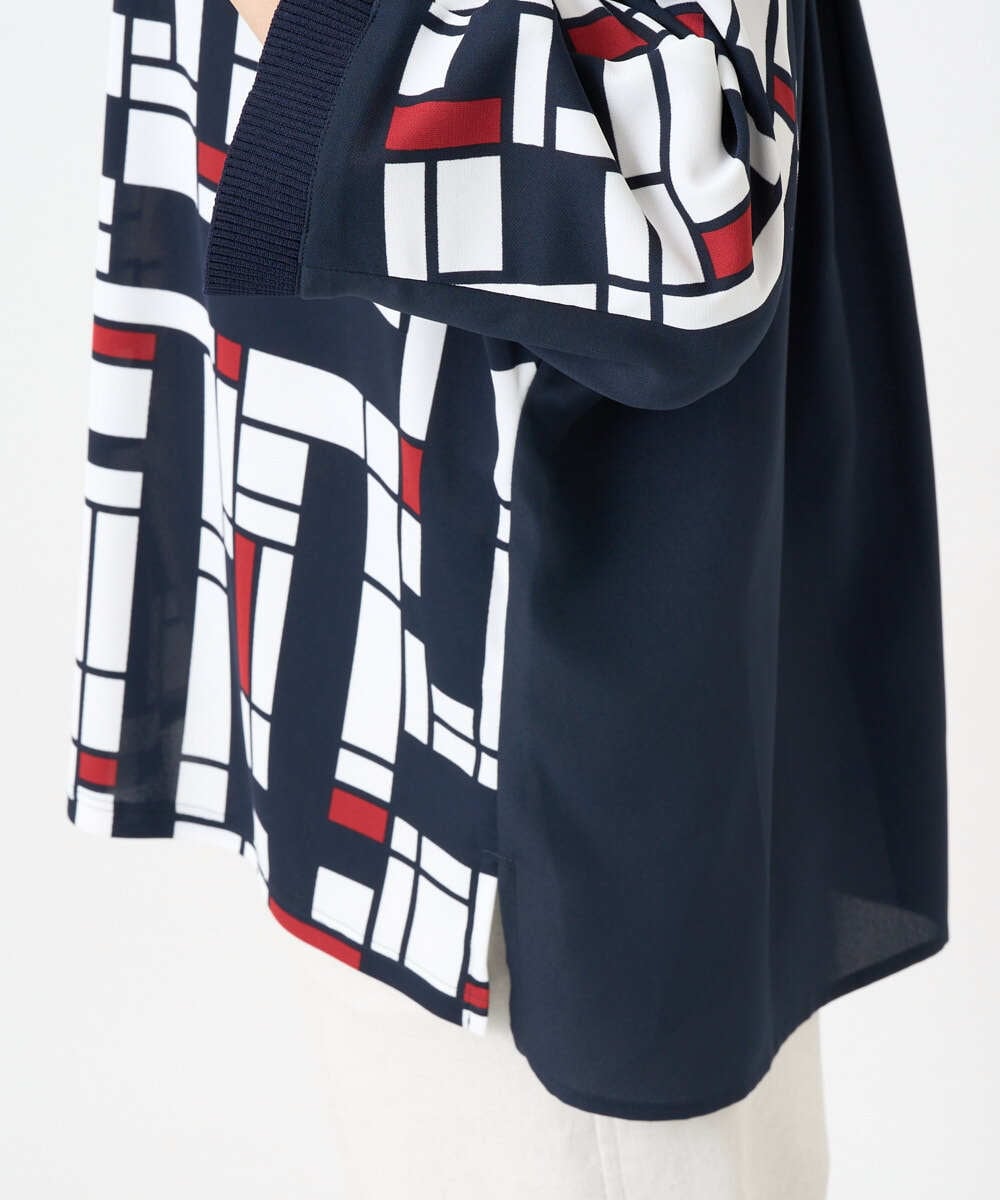 PHKGE42360 GEORGES RECH(小さいサイズ)(メゾン ドゥ サンク) トリコロールドルマンスリーブカットソー レッド系