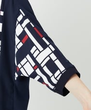 PHKGE42360 GEORGES RECH(小さいサイズ)(メゾン ドゥ サンク) トリコロールドルマンスリーブカットソー レッド系