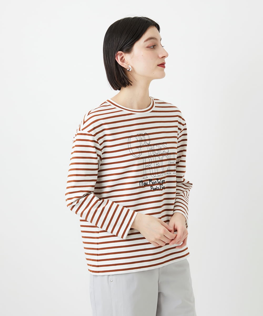 PHKGE44190 GEORGES RECH(小さいサイズ)(メゾン ドゥ サンク) ロゴポンチジャージーカットソー ネイビー