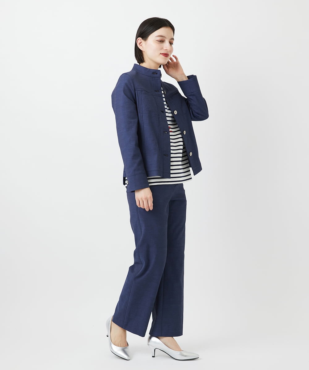 PHKGE44190 GEORGES RECH(小さいサイズ)(メゾン ドゥ サンク) ロゴポンチジャージーカットソー ネイビー