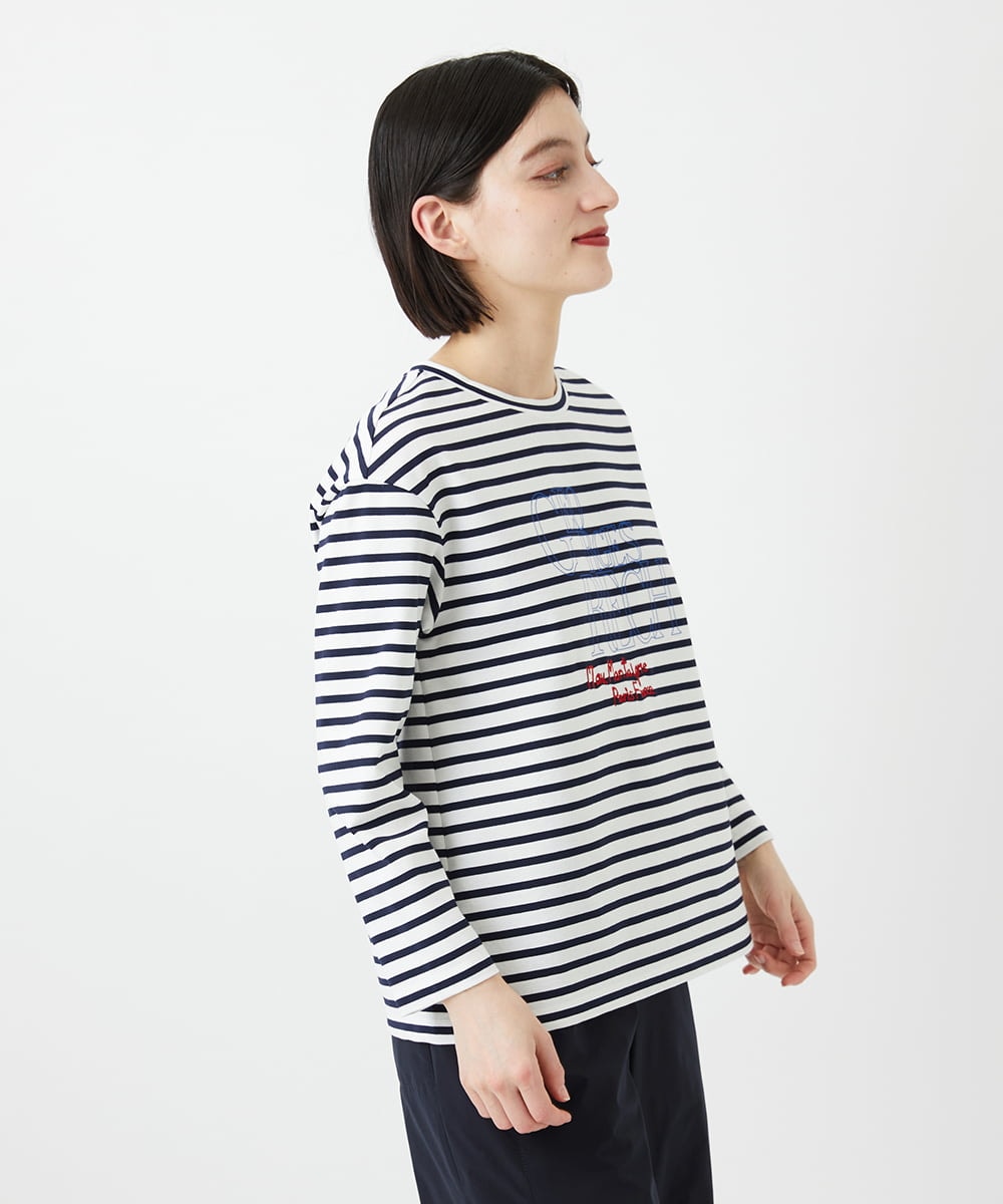 PHKGE44190 GEORGES RECH(小さいサイズ)(メゾン ドゥ サンク) ロゴポンチジャージーカットソー ネイビー