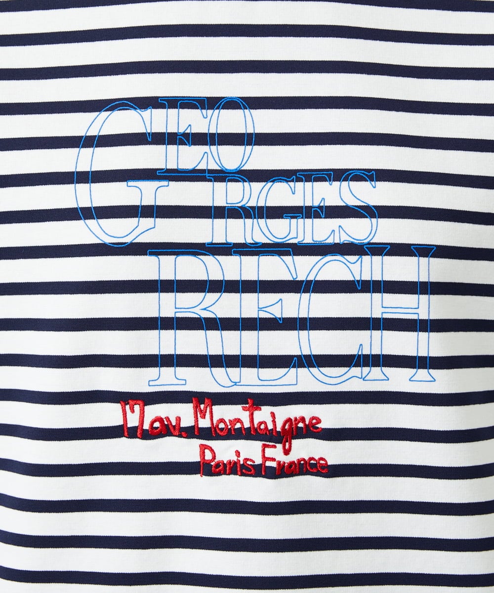 PHKGE44190 GEORGES RECH(小さいサイズ)(メゾン ドゥ サンク) ロゴポンチジャージーカットソー ネイビー