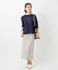 PHKGE45170 GEORGES RECH(小さいサイズ)(メゾン ドゥ サンク) [接触冷感]ラメコード刺繍ロゴカットソー ブルー