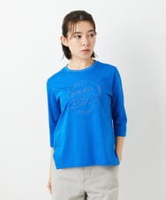 PHKGE45170 GEORGES RECH(小さいサイズ)(メゾン ドゥ サンク) [接触冷感]ラメコード刺繍ロゴカットソー ブルー