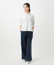 PHKGE45170 GEORGES RECH(小さいサイズ)(メゾン ドゥ サンク) [接触冷感]ラメコード刺繍ロゴカットソー ブルー