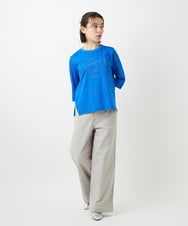 PHKGE45170 GEORGES RECH(小さいサイズ)(メゾン ドゥ サンク) [接触冷感]ラメコード刺繍ロゴカットソー ブルー