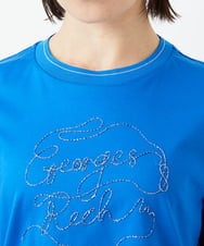 PHKGE45170 GEORGES RECH(小さいサイズ)(メゾン ドゥ サンク) [接触冷感]ラメコード刺繍ロゴカットソー ブルー