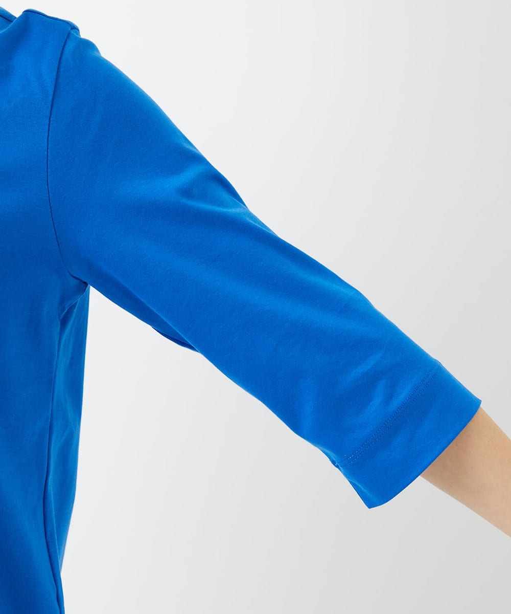 PHKGE45170 GEORGES RECH(小さいサイズ)(メゾン ドゥ サンク) [接触冷感]ラメコード刺繍ロゴカットソー ブルー