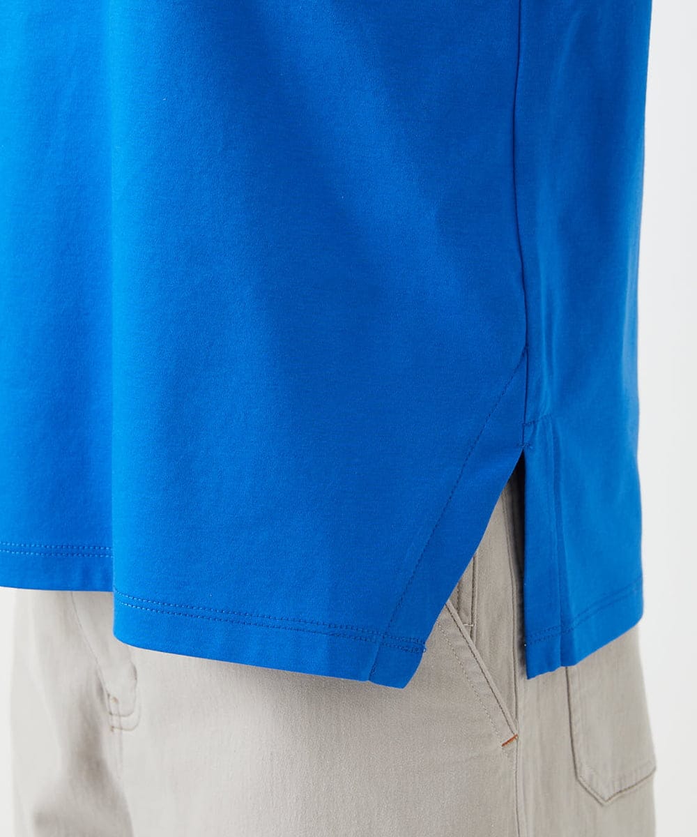 PHKGE45170 GEORGES RECH(小さいサイズ)(メゾン ドゥ サンク) [接触冷感]ラメコード刺繍ロゴカットソー ブルー