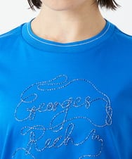 PHKGE45170 GEORGES RECH(小さいサイズ)(メゾン ドゥ サンク) [接触冷感]ラメコード刺繍ロゴカットソー ブルー