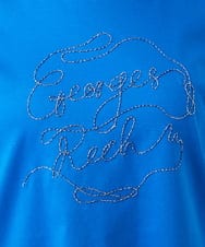 PHKGE45170 GEORGES RECH(小さいサイズ)(メゾン ドゥ サンク) [接触冷感]ラメコード刺繍ロゴカットソー ブルー