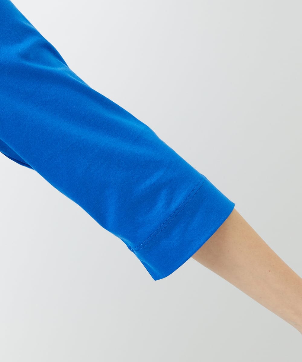 PHKGE45170 GEORGES RECH(小さいサイズ)(メゾン ドゥ サンク) [接触冷感]ラメコード刺繍ロゴカットソー ブルー