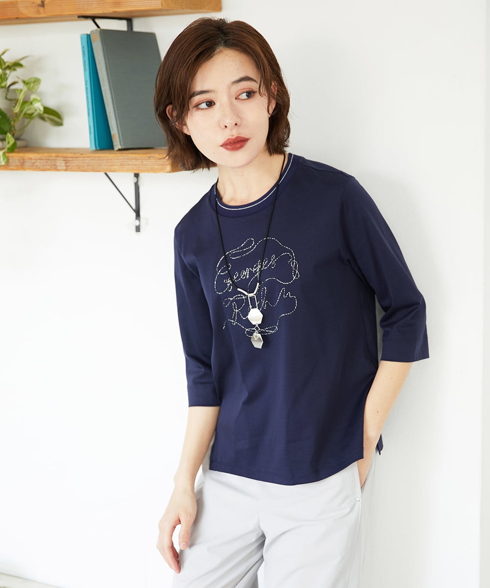 PHKGE45170 GEORGES RECH(小さいサイズ) [接触冷感]ラメコード刺繍ロゴカットソー