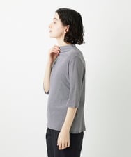 PHKGE49140 GEORGES RECH(小さいサイズ)(メゾン ドゥ サンク)  [日本製]ボトルネックセミシアーボーダーカットソー ダークグレー