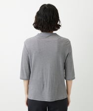 PHKGE49140 GEORGES RECH(小さいサイズ)(メゾン ドゥ サンク)  [日本製]ボトルネックセミシアーボーダーカットソー ダークグレー