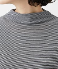 PHKGE49140 GEORGES RECH(小さいサイズ)(メゾン ドゥ サンク)  [日本製]ボトルネックセミシアーボーダーカットソー ダークグレー