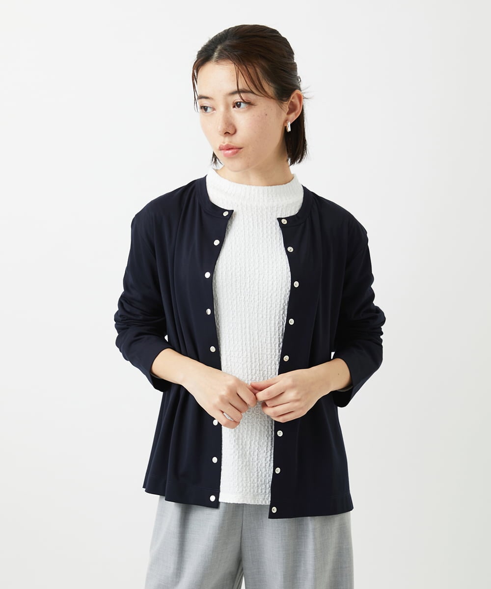 PHKGE50250 GEORGES RECH(小さいサイズ)(メゾン ドゥ サンク) ジャージースナップカーディガン ネイビー