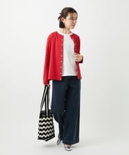 PHKGE50250 GEORGES RECH(小さいサイズ)(メゾン ドゥ サンク) ジャージースナップカーディガン ホワイト