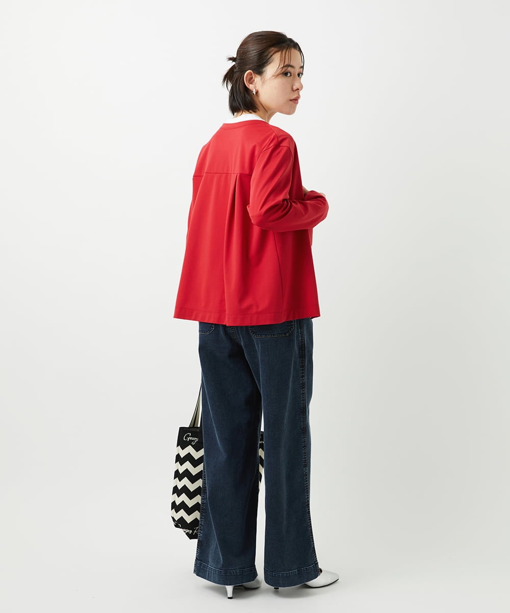 PHKGE50250 GEORGES RECH(小さいサイズ)(メゾン ドゥ サンク) ジャージースナップカーディガン ホワイト