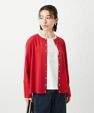 PHKGE50250 GEORGES RECH(小さいサイズ)(メゾン ドゥ サンク) ジャージースナップカーディガン ホワイト