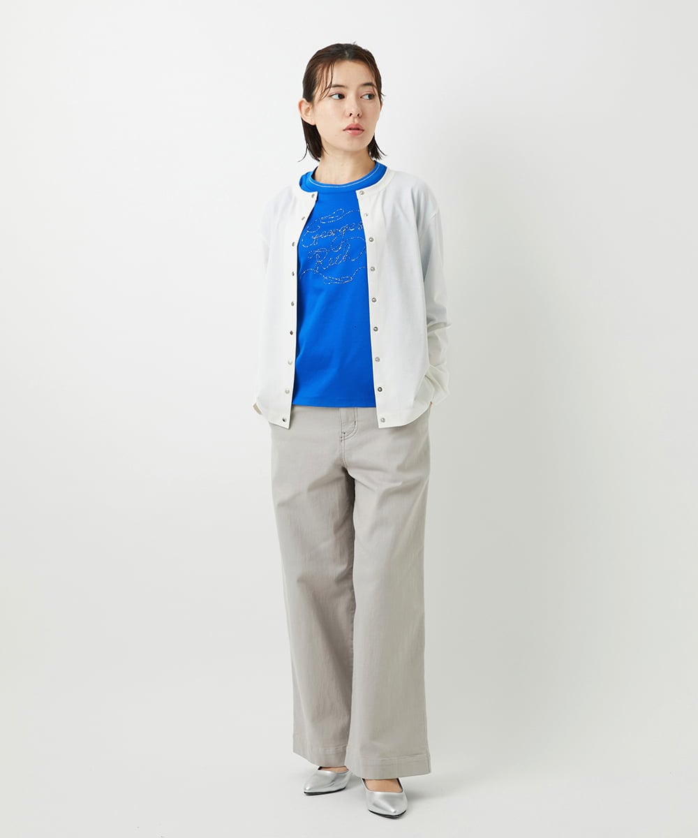 PHKGE50250 GEORGES RECH(小さいサイズ)(メゾン ドゥ サンク) ジャージースナップカーディガン ホワイト