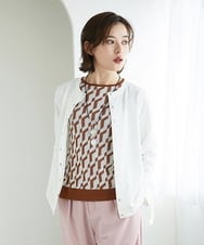 PHKGE50250 GEORGES RECH(小さいサイズ)(メゾン ドゥ サンク) ジャージースナップカーディガン ホワイト