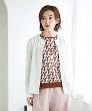 PHKGE50250 GEORGES RECH(小さいサイズ)(メゾン ドゥ サンク) ジャージースナップカーディガン ホワイト