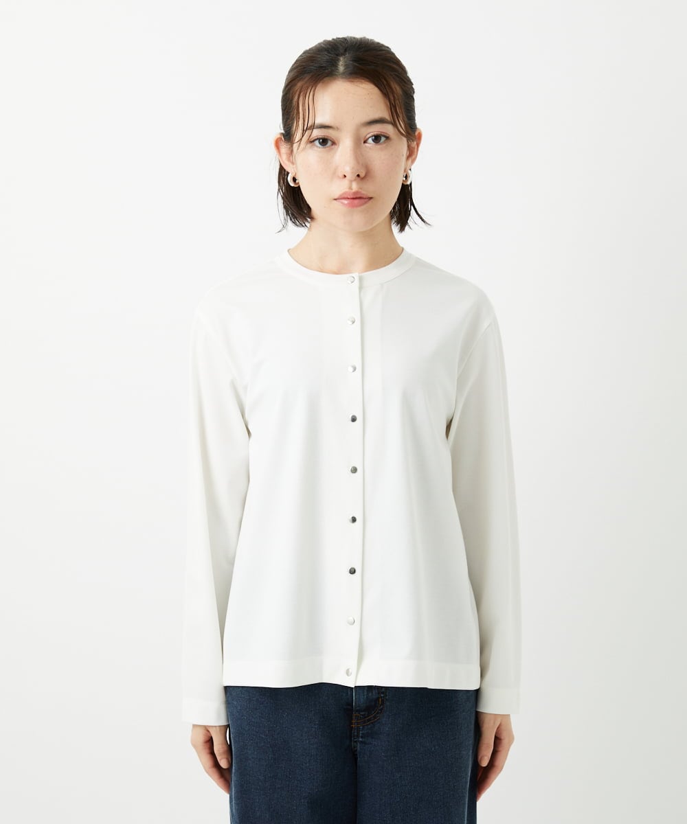 PHKGE50250 GEORGES RECH(小さいサイズ)(メゾン ドゥ サンク) ジャージースナップカーディガン ホワイト