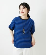 PHKGF28170 GEORGES RECH(小さいサイズ)(メゾン ドゥ サンク) ギンガムチェックジャージーカットソー ブルー