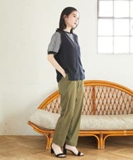 PHKGF28170 GEORGES RECH(小さいサイズ)(メゾン ドゥ サンク) ギンガムチェックジャージーカットソー ブラック