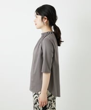PHKGF29180 GEORGES RECH(小さいサイズ)(メゾン ドゥ サンク) タックフリルボトルネック5分袖カットソー ベージュ